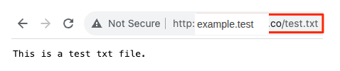Browser displaying a GoDaddy hosting diagnostic test file