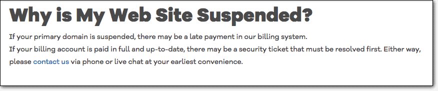 Common reasons a HostGator site may be suspended