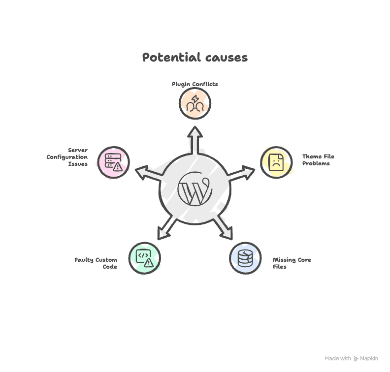 Potential causes of the fatal error: call to undefined function WordPress