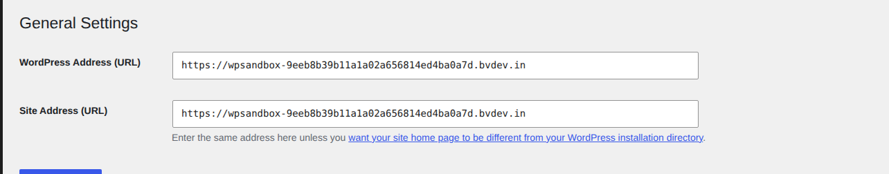 WordPress Settings General screen with HTTPS site URLs