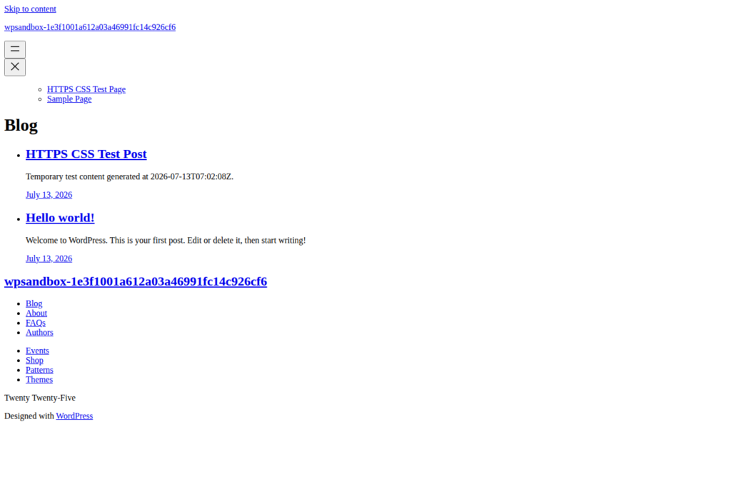 Frontend page visibly unstyled after a blocked stylesheet request