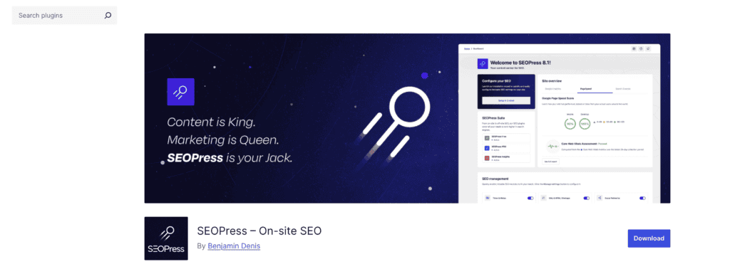 SEOPress plugin listing