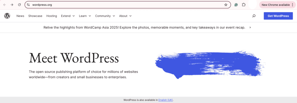 WordPress.org download page for obtaining a clean WordPress archive