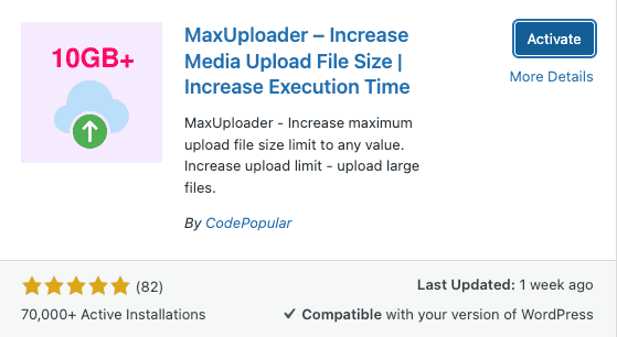 MaxUploader plugin settings for increasing WordPress limits