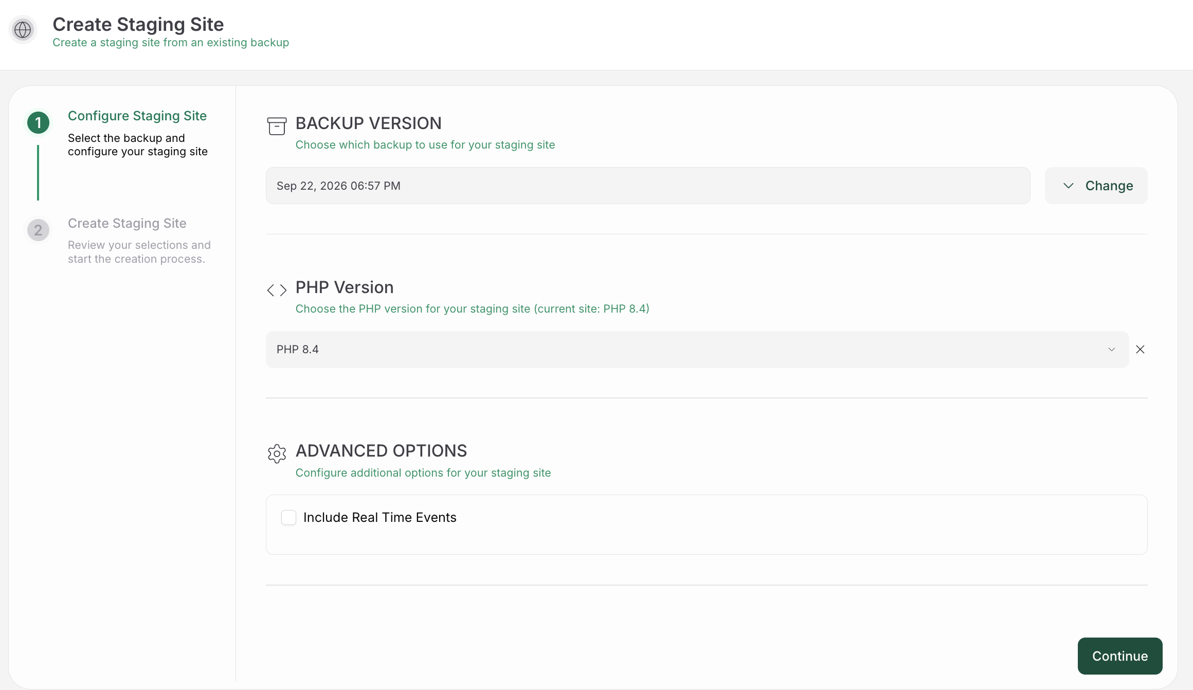WordPress staging environment for testing updates
