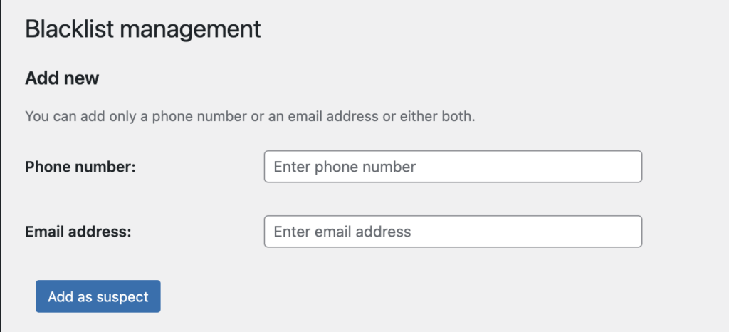 Add customer details to a WooCommerce suspect list