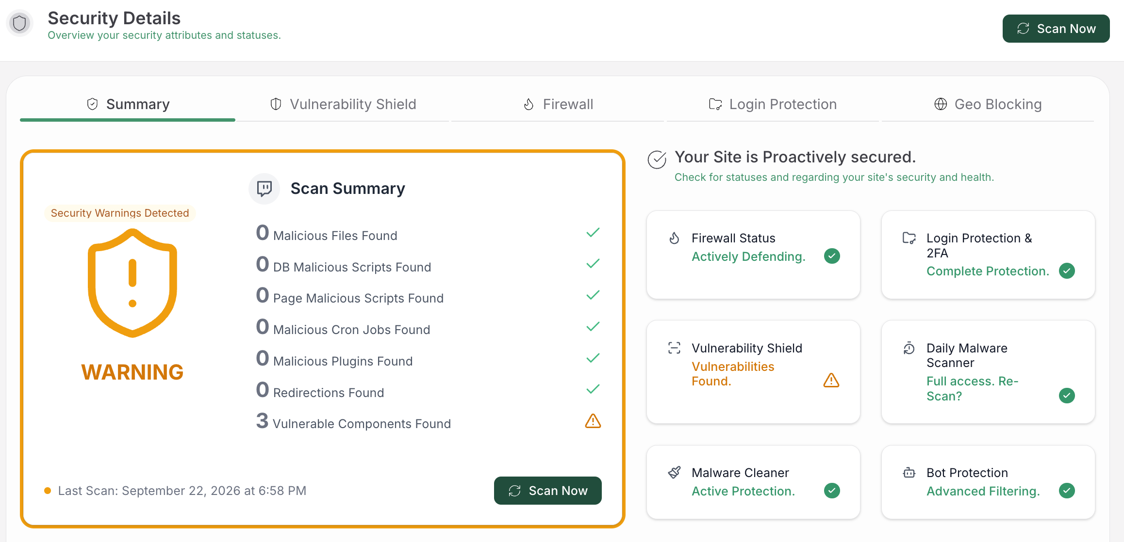 Overview of layered WordPress security protections