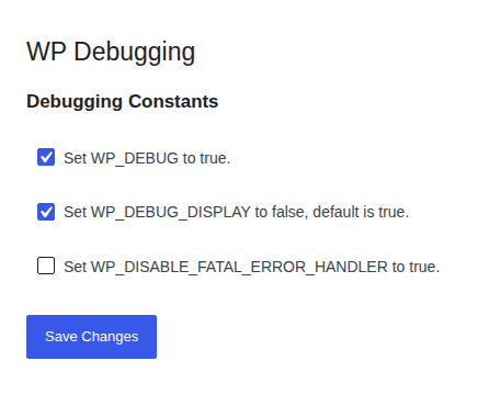WP Debugging settings controls used to disable temporary debugging
