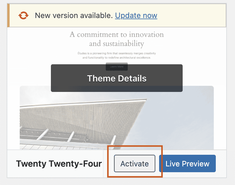 Default WordPress theme activated after a plugin update conflict