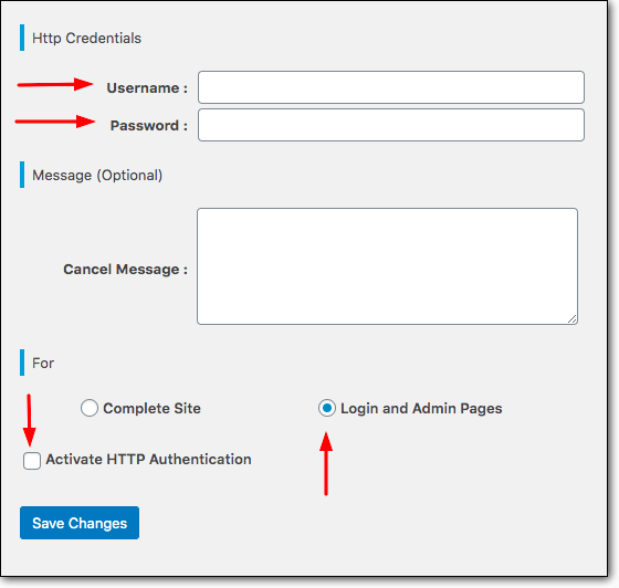 http authentication plugin settings
