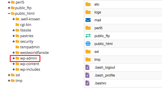 wp admin folder in file manager