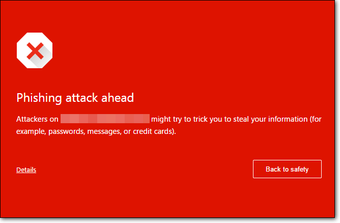 phishing attack ahead warning
