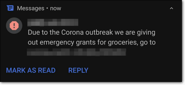 covid emergency grant scam