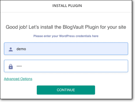install blogvault plugin
