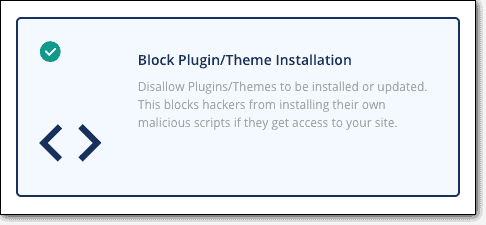 block plugin or theme installation