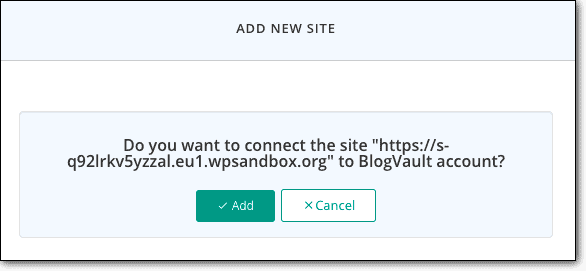blogvault add new site