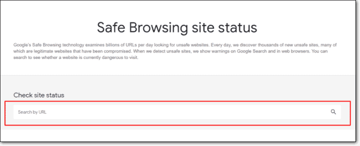 safe browsing site status