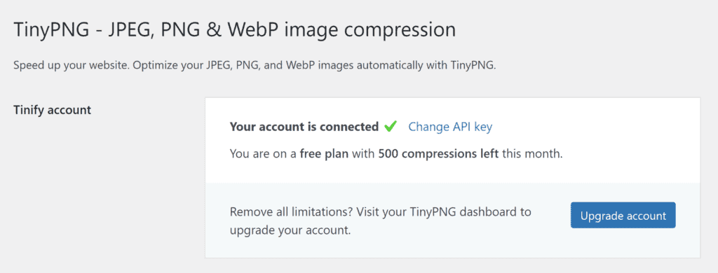 Connect Your TinyPNG Account