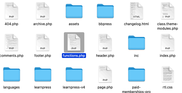 Files of a theme