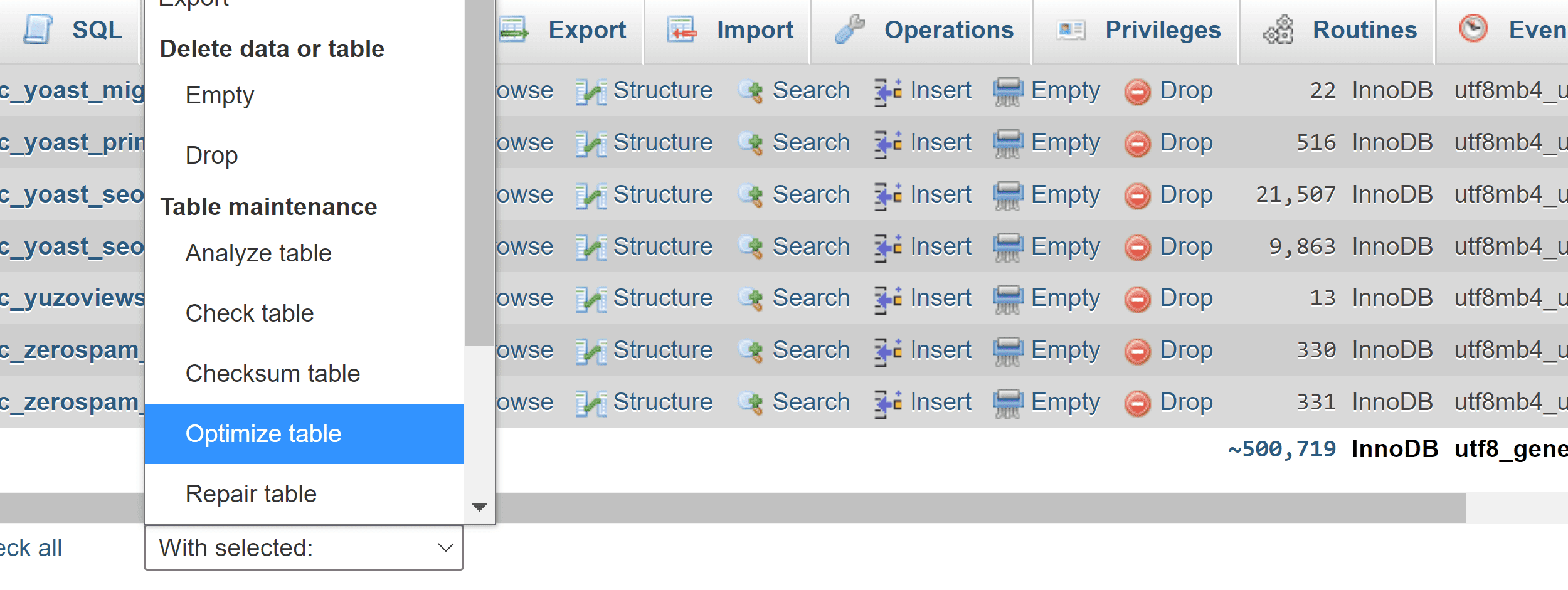 optimize-mysql-table