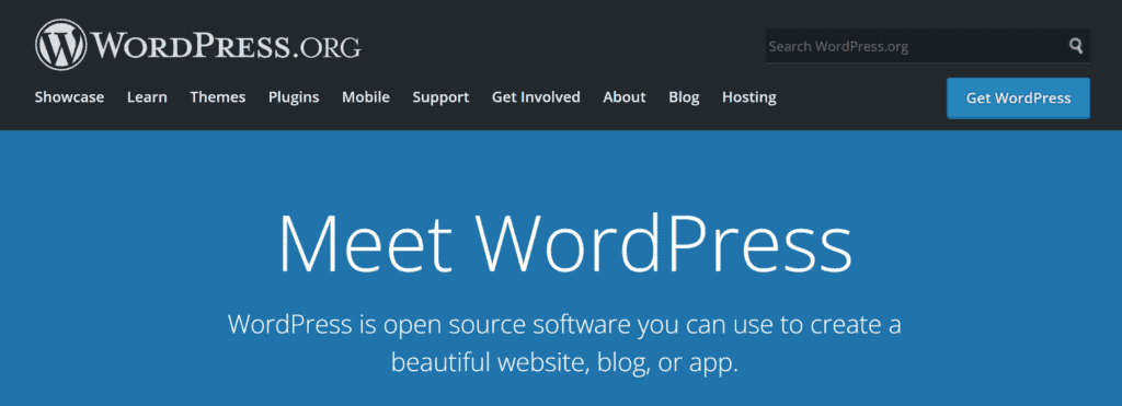 WordPress.org home page