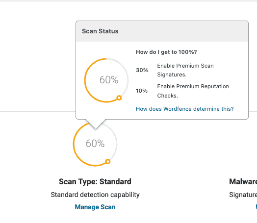 Sucuri Scan Type and Status