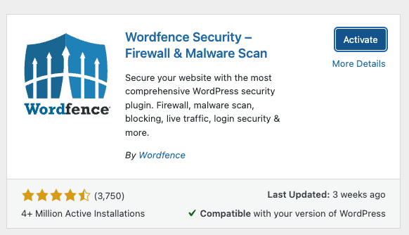 WordFence Security WordPress Plugin