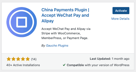 China Payments Plugin