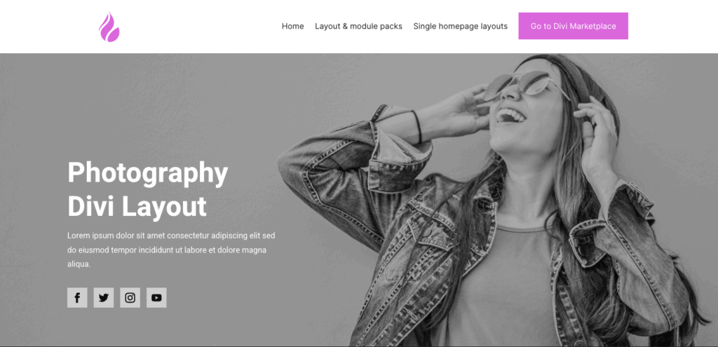 Photography Divi layout