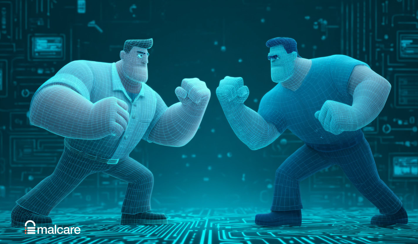 Two digital page-builder contenders facing off in a blue interface environment