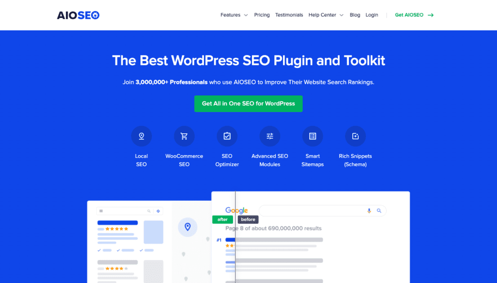 All in One SEO plugin settings for WooCommerce