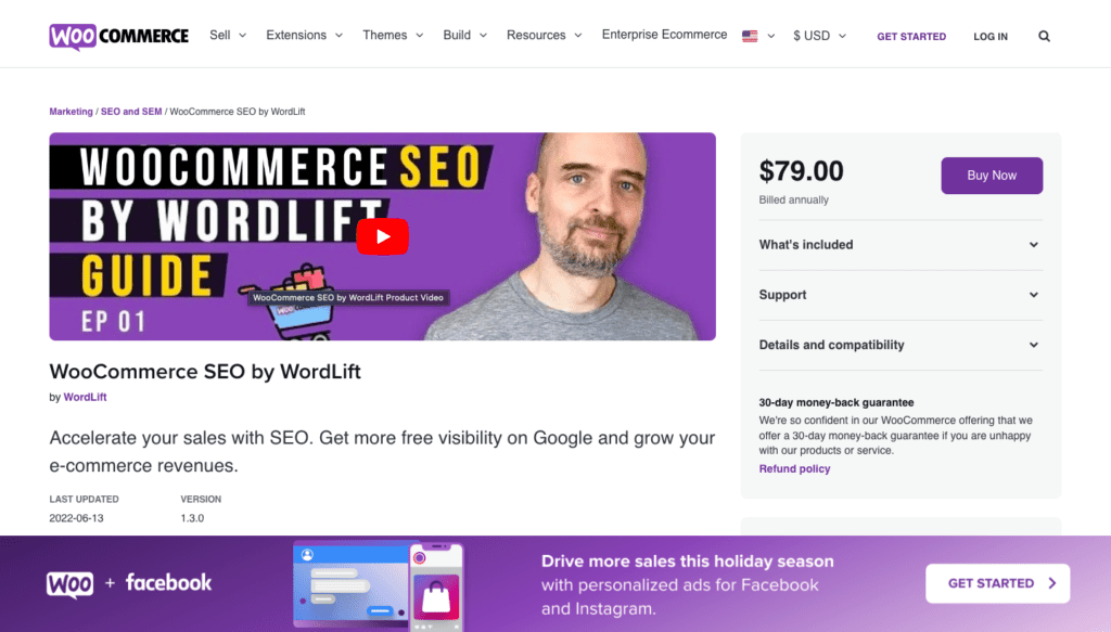 WooCommerce SEO by WordLift plugin interface
