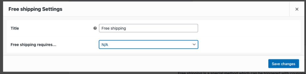 WooCommerce free-shipping requirement settings