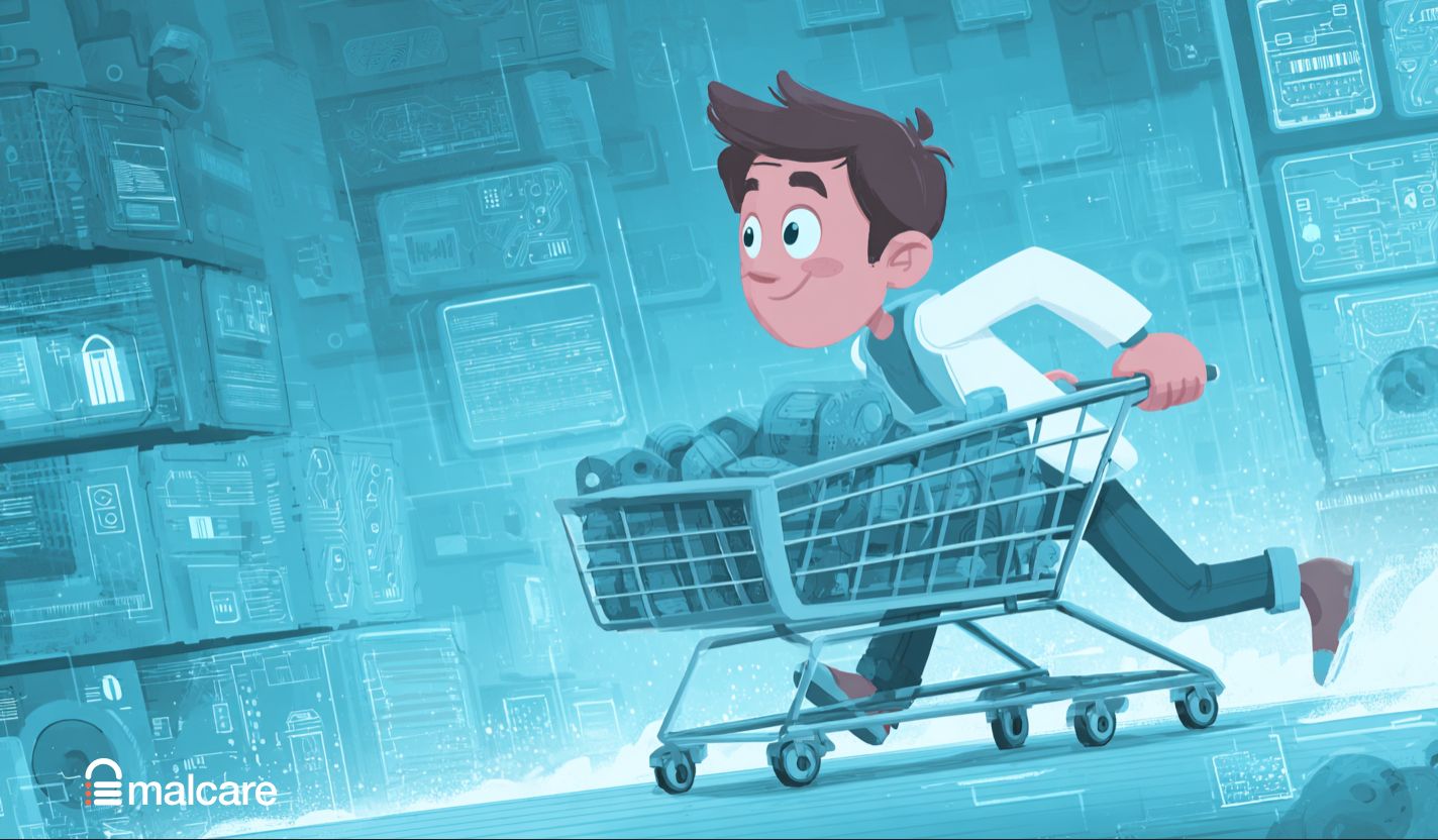 Illustration representing a WooCommerce checkout page and customer purchase flow