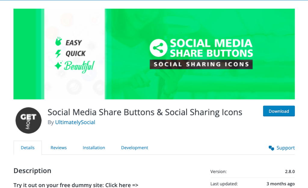 Social media share buttons and social sharing icons plugin