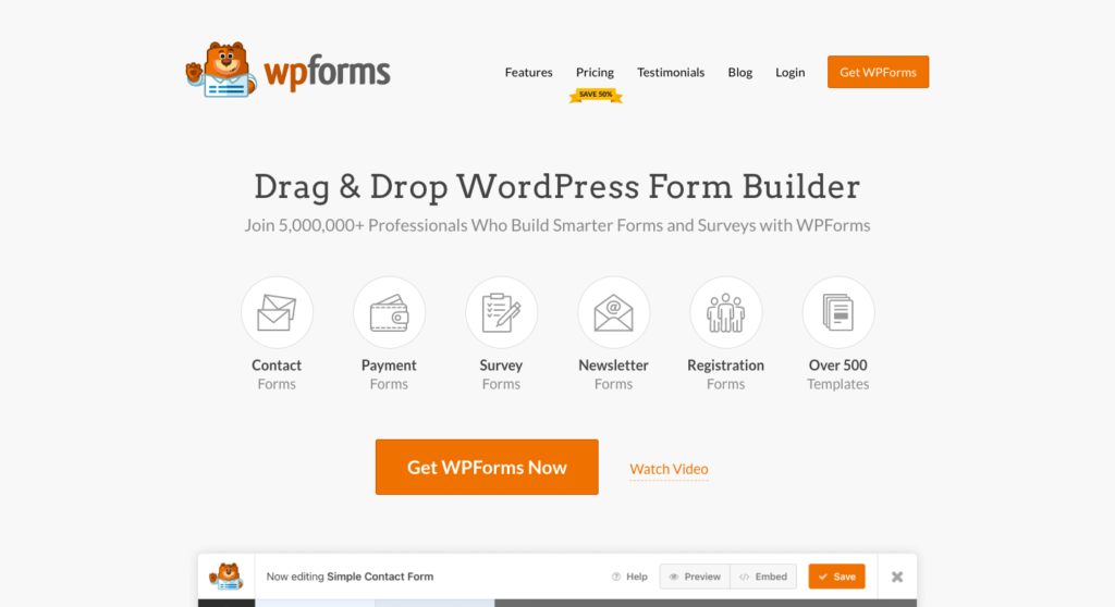 Contact forms by WPforms