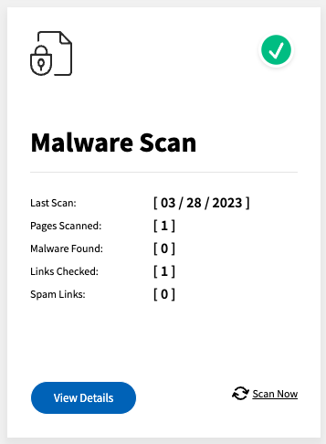 SiteLock on-demand malware scan screen