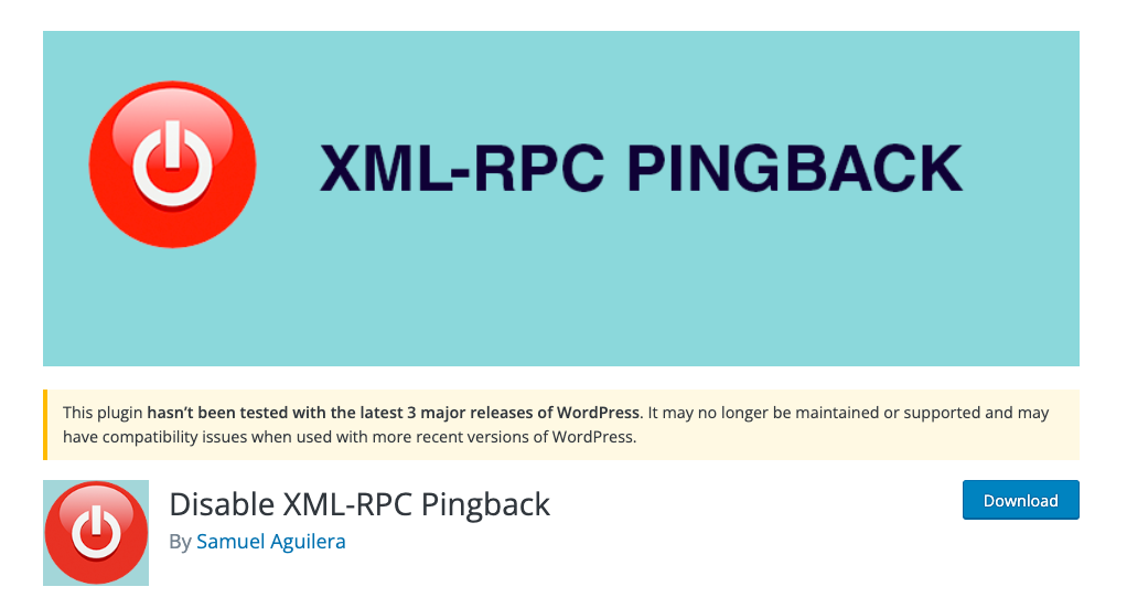 Disable XML-RPC Pingback plugin