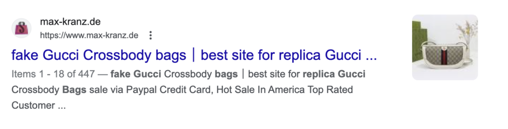 SEO spam results