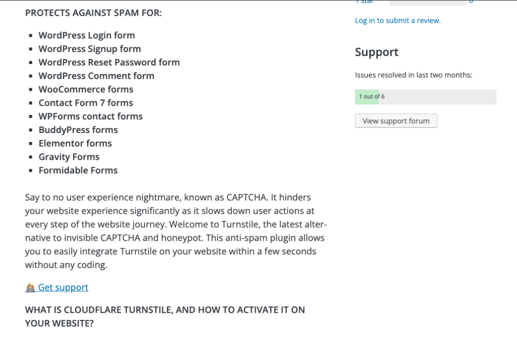 Easy Cloudflare Turnstile features