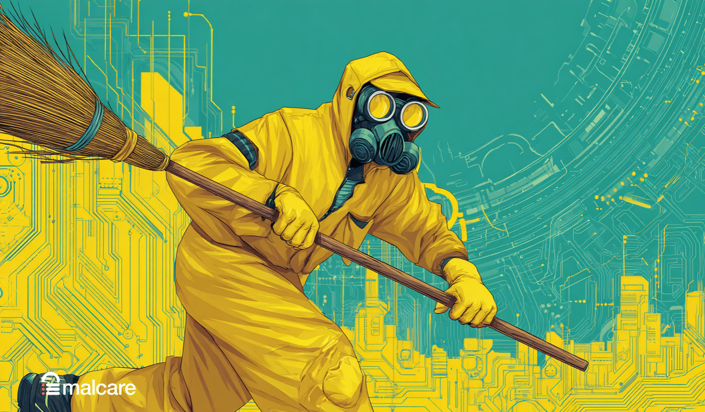 Illustration representing the removal of favicon.ico malware from WordPress