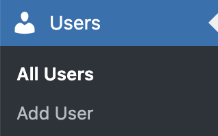 Users section on the dashboard