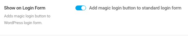 enable magic login to show on login form