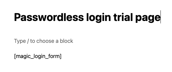 creating custom passwordless login page 