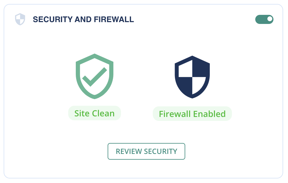 Security and Firewall section on MalCare dashboard