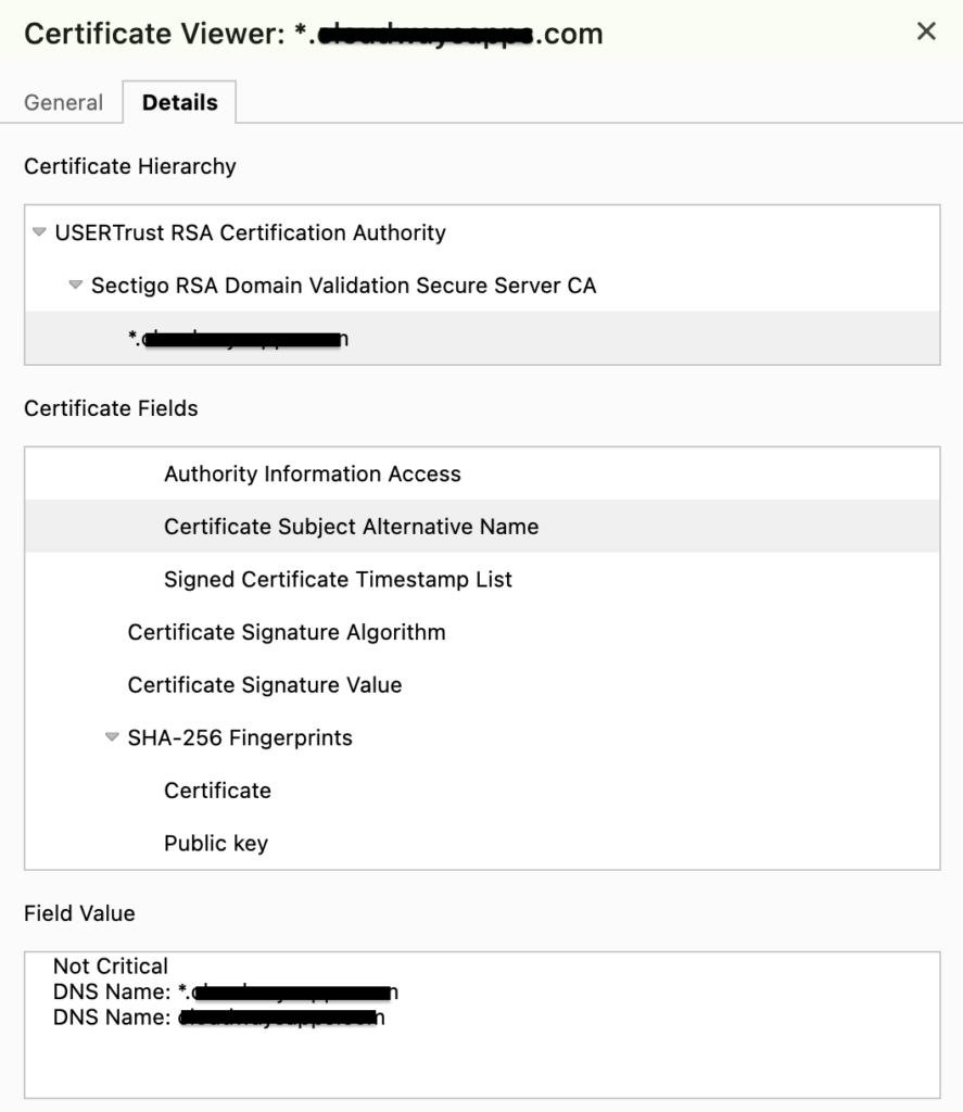 SSL certificate details 3