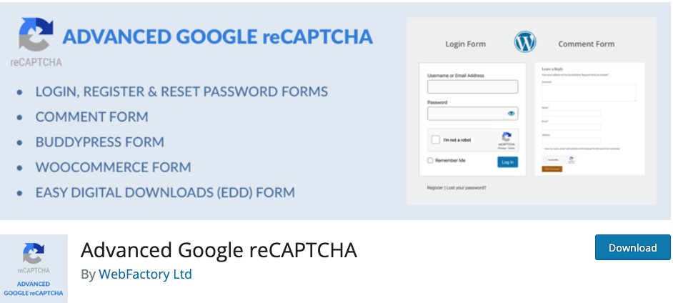 Advanced Google reCAPTCHA plugin