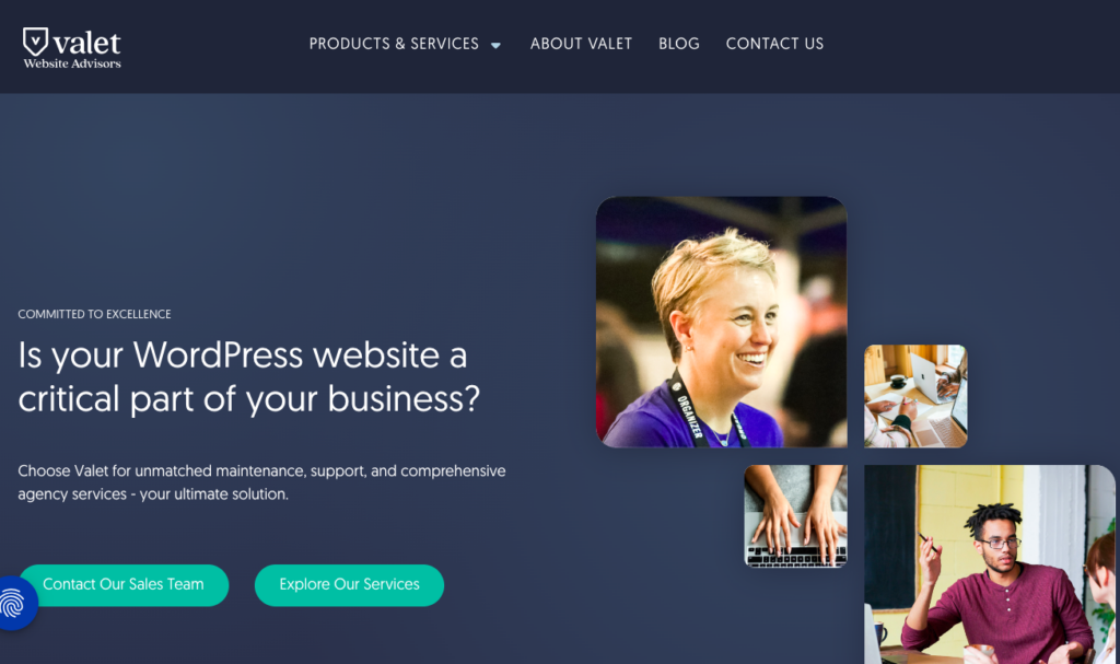 Valet WordPress maintenance service dashboard