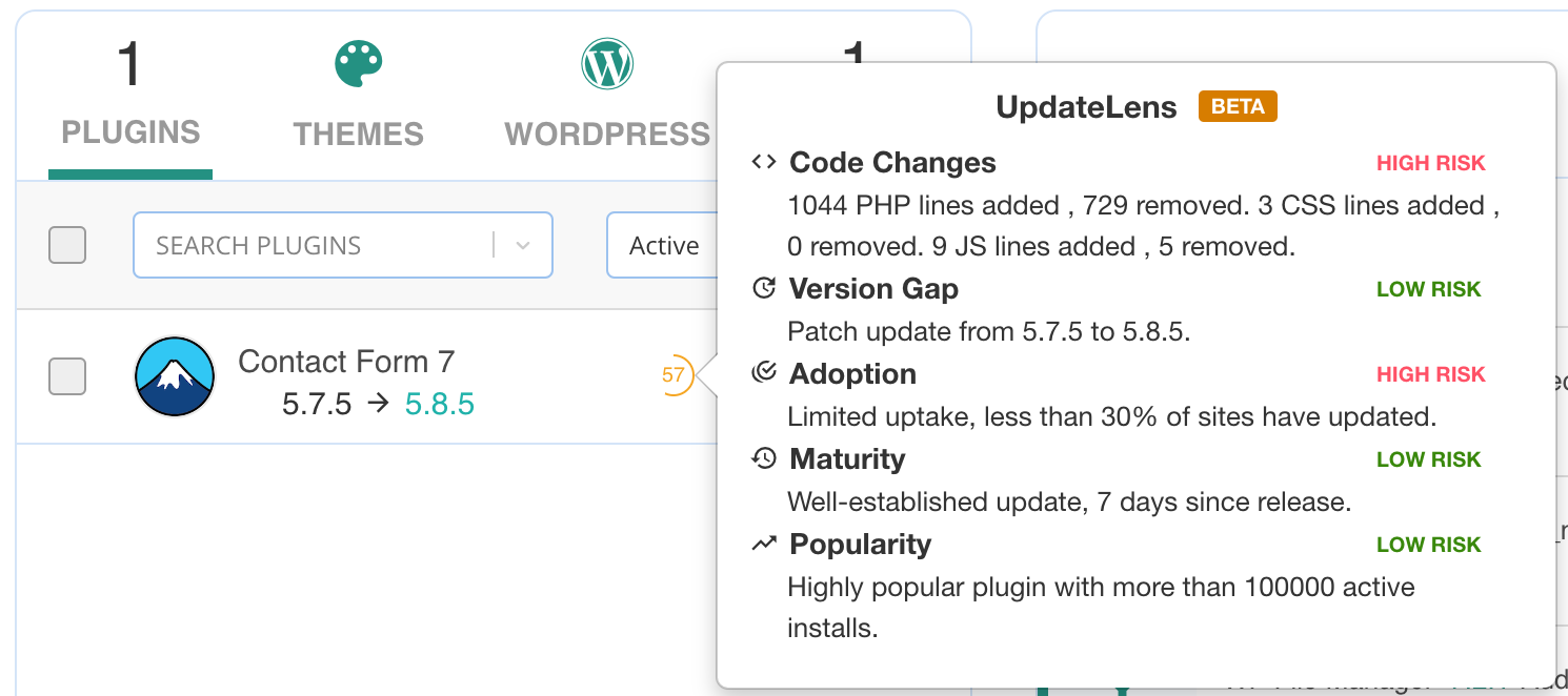 UpdateLens Feature