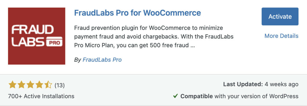 Woocommerce Fraud Prevention Plugin Fraudlabs